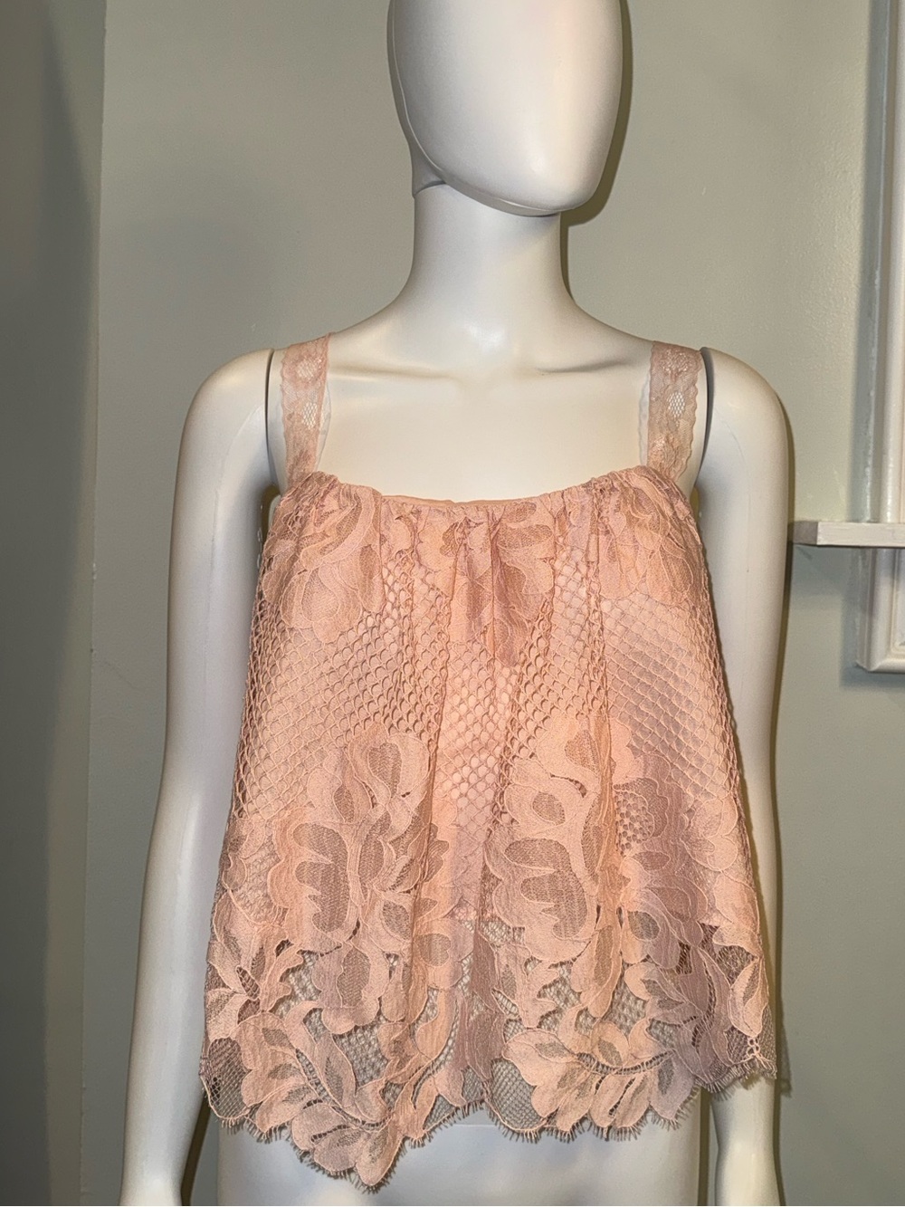 H&M Dusty Pink Lace Crop Camisole